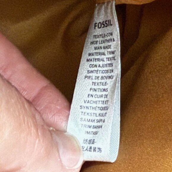 Fossil Kinley Crossbody Bag Purse Canvas Leather Off-White & Tan - Picture 9 of 9